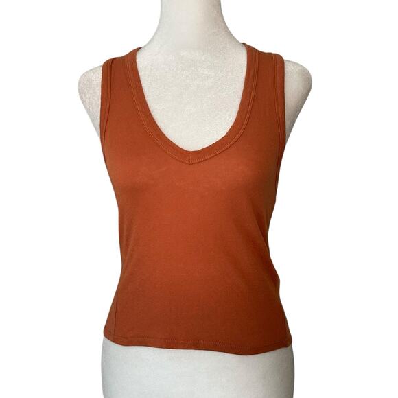 Free People Intimately rust orange cotton crop tank top size S - Picture 1 of 11